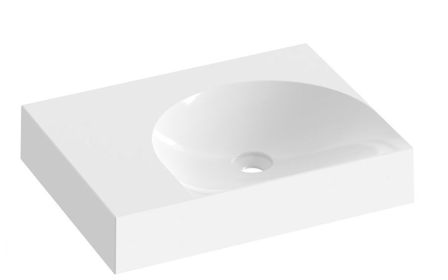 Раковина для ванной Ravak Lite 60х45 см L литой мрамор белый XJXL1360000