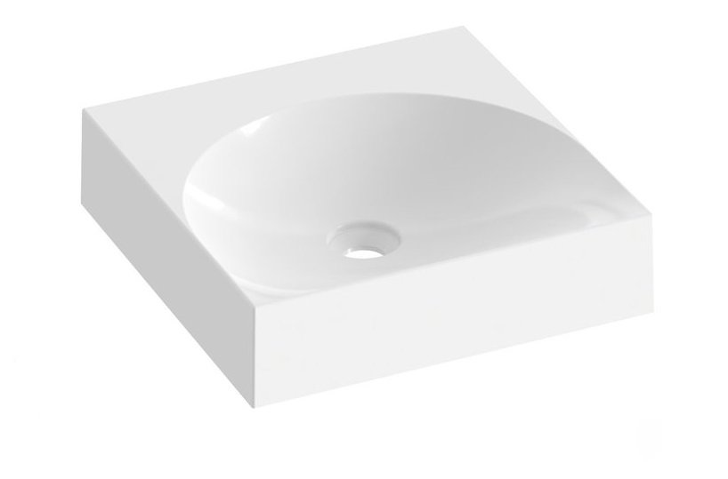 Раковина для ванної кімнати Ravak Lite 45х45 см литий мармур білий XJX01345000