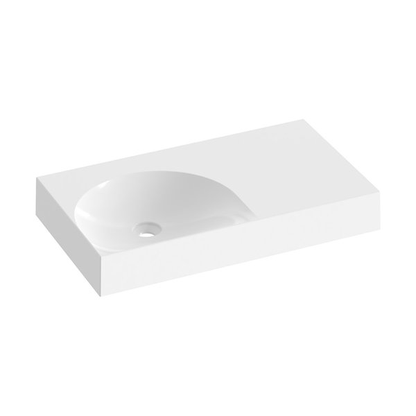 Раковина для ванной Ravak Lite 80х45 см R литой мрамор белый XJXP1380000