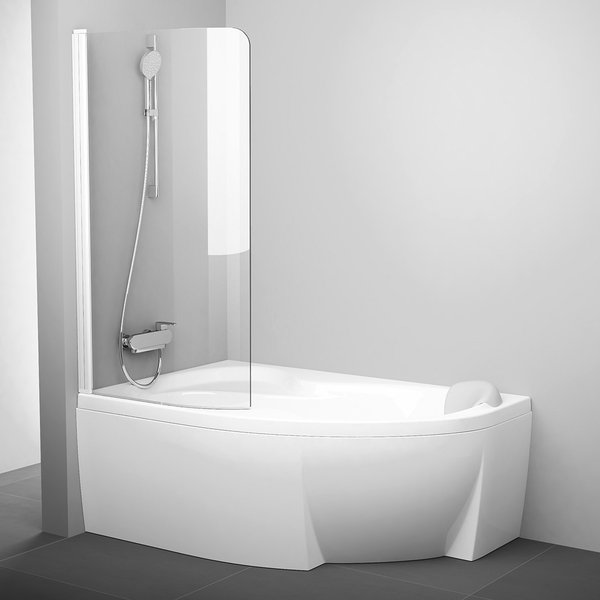 Шторка для ванны Ravak CVSK1 Rosa 140/150 L прозрачное стекло/белый матовый 7QLM0E00Y1