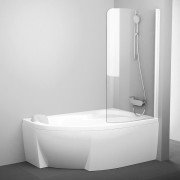 Шторка для ванны Ravak CVSK1 Rosa 140/150 R прозрачное стекло/белый матовый 7QRM0E00Y1