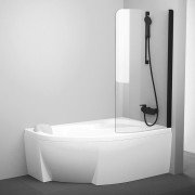 Шторка для ванны Ravak CVSK1 Rosa 140/150 R прозрачное стекло/черный 7QRM0300Y1