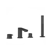 Смеситель на борт ванны Ravak Chrome II с душевым гарнитуром черный X070593