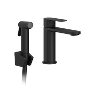 Смеситель для раковины Ravak Chrome II однорычажный с гигиеническим душем черный X070462