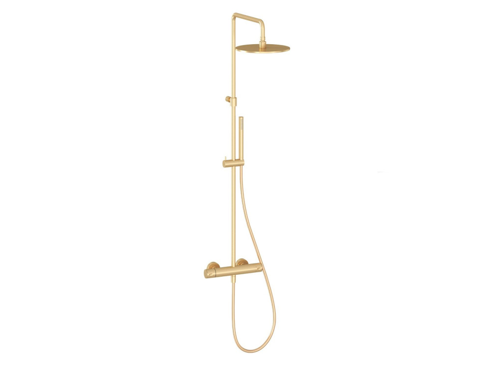 Душевая стойка Ravak Espirit с термостатическим смесителем золото матовое X070614