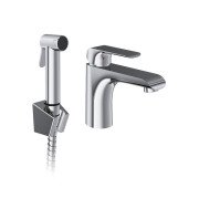 Смеситель для раковины Ravak Flat однорычажный с гигиеническим душем хром X070438