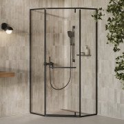 Душевой уголок Ravak X-Point Slim XPSHP3-100 профиль черный стекло transparent X335A030FZ1