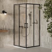 Душевой уголок Ravak X-Point Slim XPSRV2-90 профиль черный стекло transparent X14V7030FZ1