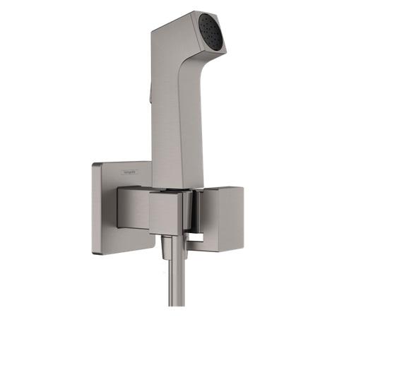 Гигиенический душ Hansgrohe Bidette 1jet E со шлангом и держателем черный матовый хром 29231340