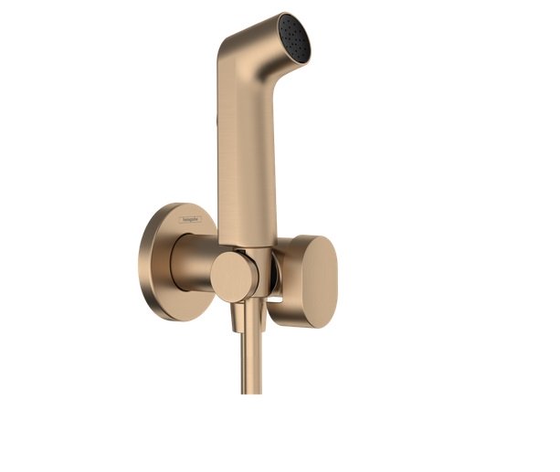 Гигиенический душ Hansgrohe Bidette 1jet S со шлангом и держателем бронза 29230140