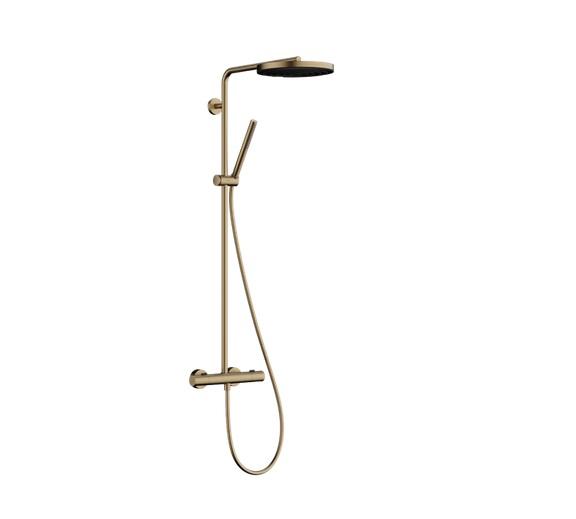 Душевая стойка Hansgrohe Pulsify S Puro Showerpipe 260 1jet EcoSmart с термостатом бронза 24223140