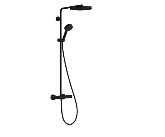 Душевая стойка Hansgrohe Pulsify S Puro Showerpipe 260 1jet EcoSmart с термостатом черный матовый 24237670