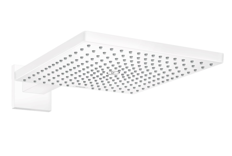 Верхний душ Hansgrohe Raindance E 300х300 мм 1 режим EcoSmart с кронштейном белый матовый 26239700