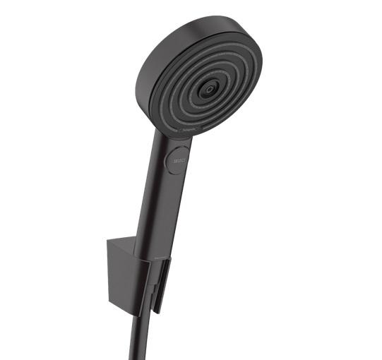 Ручной душ на держателе Hansgrohe Pulsify Select S 3-режимный Relaxation EcoSmart черный матовый 24305670