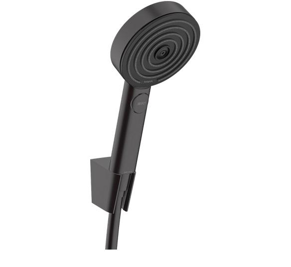 Ручной душ на держателе Hansgrohe Pulsify Select S 3-режимный Relaxation EcoSmart черный матовый 24306670