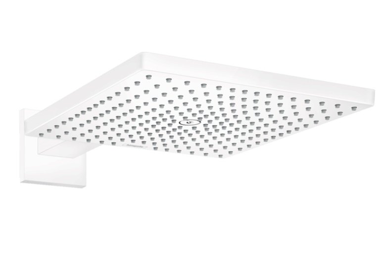 Верхний душ Hansgrohe Raindance E 300х300 мм 1 режим EcoSmart с кронштейном белый матовый 26239700