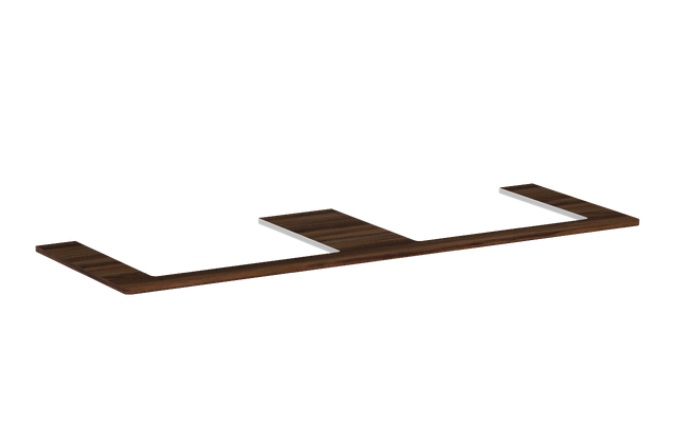 Столешница Hansgrohe Xelu Q 156х55 см с 2 вырезами под раковину 60 см ДСП темный орех 54112630