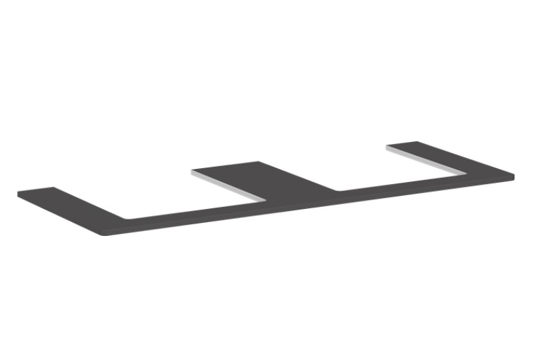 Стільниця Hansgrohe Xelu Q 136х55 см з 2 вирізами під раковину 50 см ДСП матовий сірий 54099910