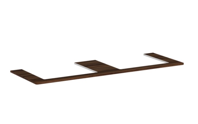 Стільниця Hansgrohe Xelu Q 156х55 см з 2 вирізами під раковину 60 см ДСП темний горіх 54112630