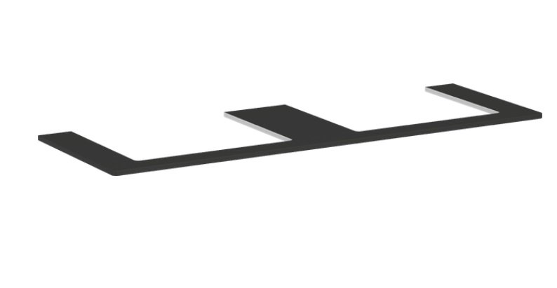 Столешница Hansgrohe Xelu Q 156х55 см с 2 вырезами под раковину 60 см ДСП матовый серый 54112910