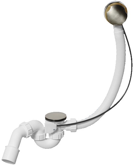 Слив-перелив для ванны McAlpine автомат сталь HC31M-S2-SN