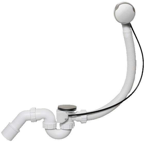 Слив-перелив для ванны McAlpine автомат сатин HC31M-S2-SC