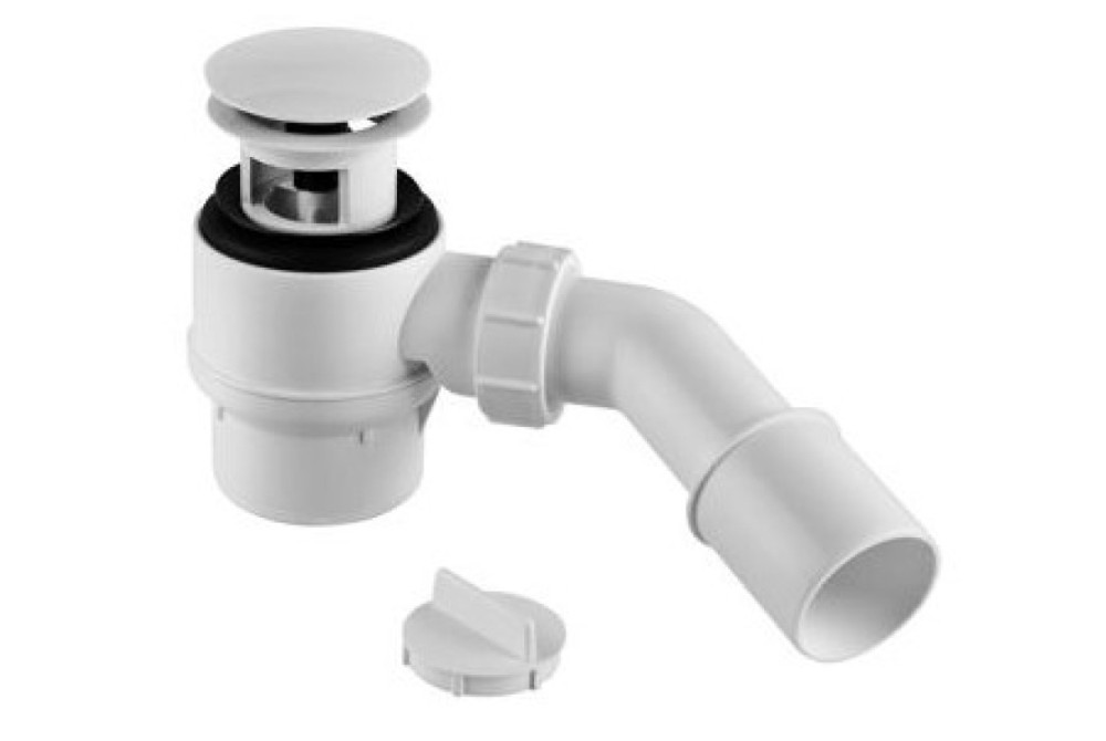 Сифон McAlpine для душевого поддона 50 мм клик-клак белый глянцевый HC26-IOF-95-WH
