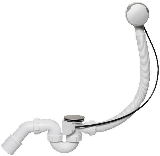 Слив-перелив для ванны McAlpine автомат сатин HC31M-S2-SC