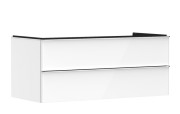Тумба под раковину подвесная Hansgrohe Xelu Q 118х55 см МДФ глянцевый белый ручки хром 54082000