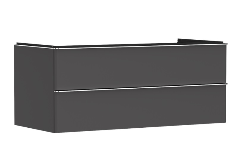 Тумба под раковину подвесная Hansgrohe Xelu Q 118х55 см МДФ матовый серый ручки хром 54083000