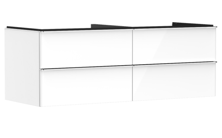 Тумба під раковину підвісна Hansgrohe Xelu Q 136х55 см МДФ білий глянсовий ручки хром 54086000