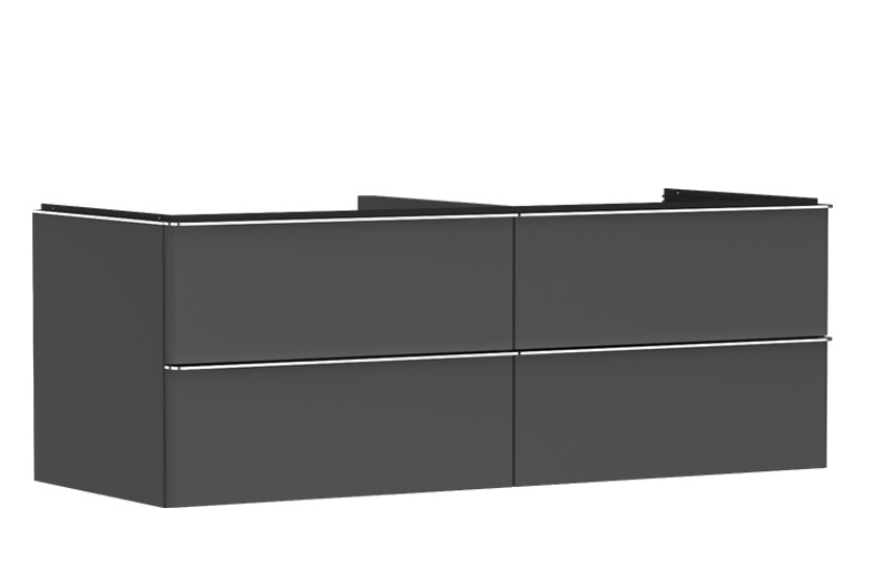 Тумба под раковину подвесная Hansgrohe Xelu Q 136х55 см МДФ матовый серый ручки хром 54087000