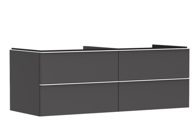 Тумба під раковину підвісна Hansgrohe Xelu Q 136х55 см МДФ матовий сірий ручки матовий білий 54087700