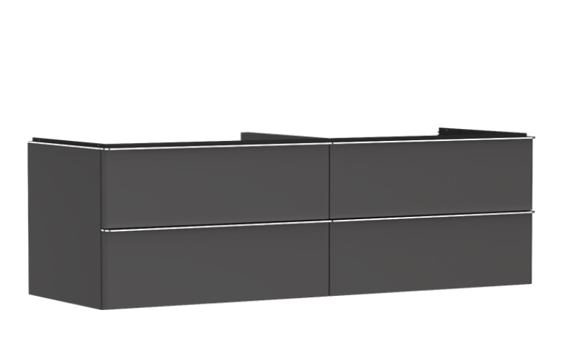 Тумба под раковину подвесная Hansgrohe Xelu Q 156х55 см МДФ матовый серый ручки хром 54091000