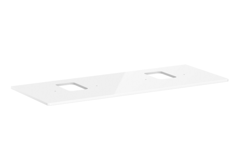 Стільниця під раковину Hansgrohe Xelu Q 136х55 з 2 вирізами ДСП білий глянсовий 54125050