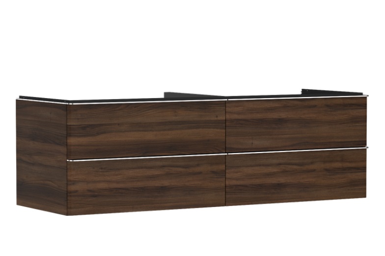 Тумба під раковину підвісна Hansgrohe Xelu Q 156х55 см МДФ темний горіх ручки хром 54093000