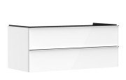 Тумба под раковину подвесная Hansgrohe Xelu Q 118х55 см МДФ глянцевый белый ручки хром 54082000