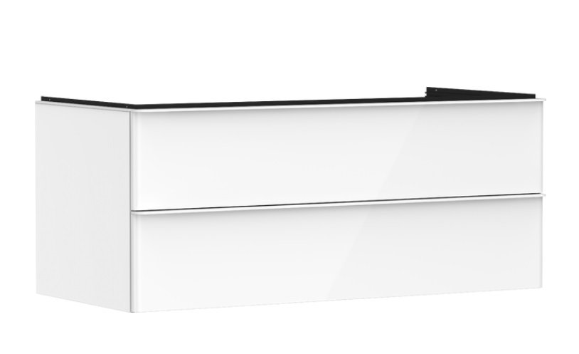 Тумба під раковину Hansgrohe Xelu Q 118х55 см МДФ глянсовий білий ручки матовий білий 54082700