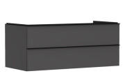 Тумба під раковину підвісна Hansgrohe Xelu Q 118х55 см МДФ матовий сірий ручки матовий чорний 54083670