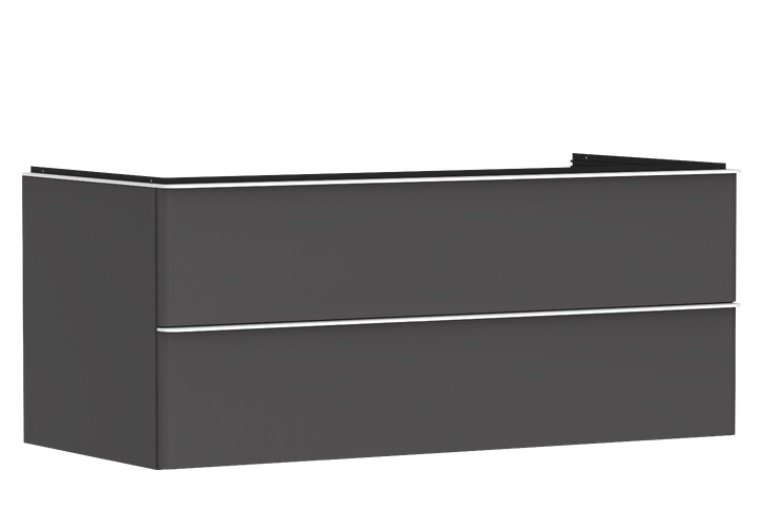 Тумба під раковину Hansgrohe Xelu Q 118х55 см МДФ матовий сірий ручки матовий білий 54083700