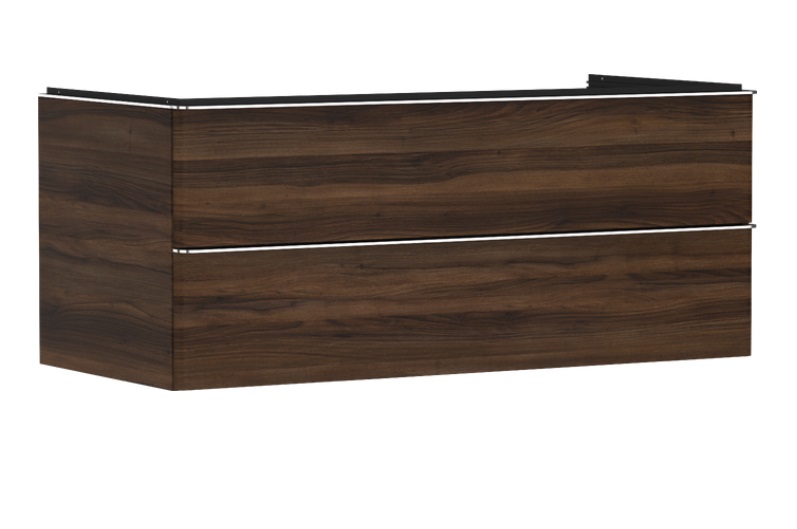 Тумба під раковину підвісна Hansgrohe Xelu Q 118х55 см МДФ темний горіх ручки хром 54085000