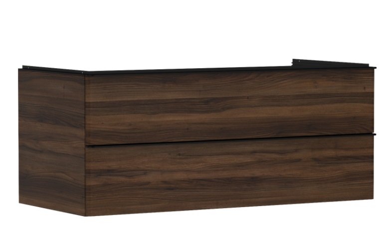 Тумба під раковину Hansgrohe Xelu Q 118х55 см МДФ темний горіх ручки матовий чорний 54085670