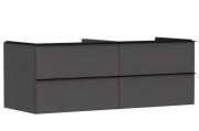 Тумба під раковину підвісна Hansgrohe Xelu Q 136х55 см МДФ матовий сірий ручки матовий чорний 54087670
