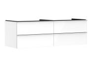 Тумба под раковину подвесная Hansgrohe Xelu Q 156х55 см МДФ глянцевый белый ручки хром 54090000