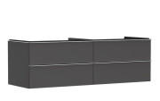 Тумба під раковину підвісна Hansgrohe Xelu Q 156х55 см МДФ сірий матовий ручки хром 54091000