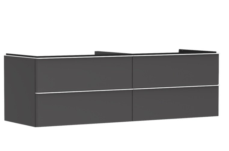 Тумба під раковину підвісна Hansgrohe Xelu Q 156х55 см МДФ матовий сірий ручки матовий білий 54091700