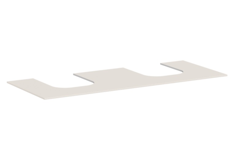 Стільниця під раковину Hansgrohe Xevolos E 137х55 з 2 вирізами МДФ пісочний матовий бежевий 54207780