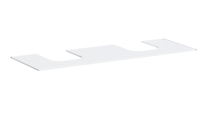 Столешница под раковину Hansgrohe Xevolos E 157х55 с 2 вырезами МДФ матовый белый 54211700