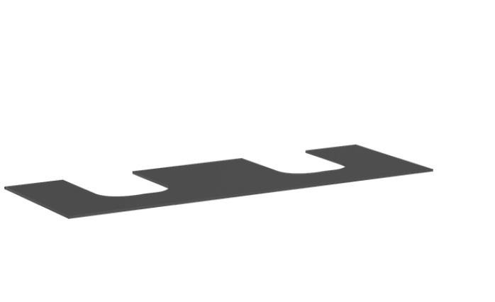 Стільниця під раковину Hansgrohe Xevolos E 157х55 з 2 вирізами МДФ слонцово-сірий матовий 54211760