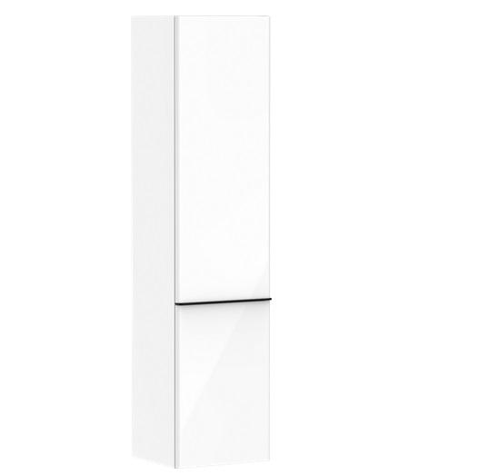 Пенал подвесной Hansgrohe Xelu Q 40х35 см петли слева МДФ глянцевый белый ручка матовый черный 54135670